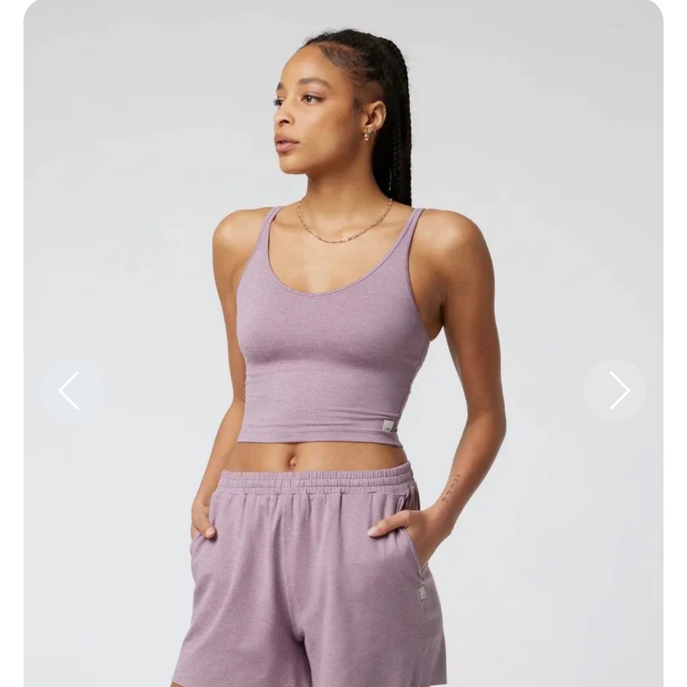 EUC Vuori Halo Performance Crop in Lilac Heather